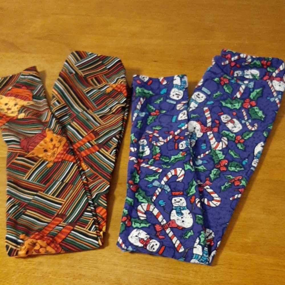 Lularoe Children's Christmas Leggings L/XL